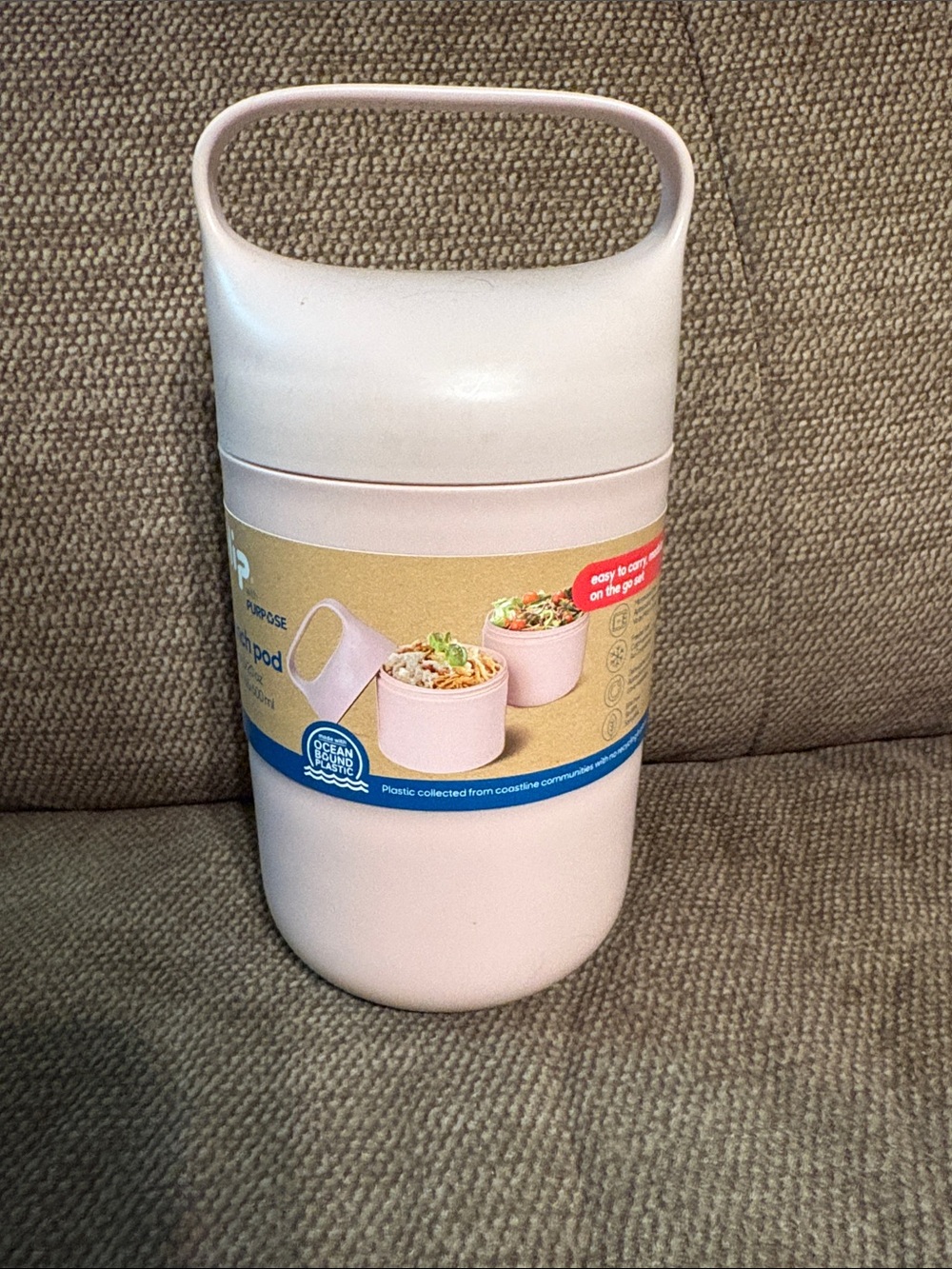 Hips Light Pink Insulated Food Pod with Carry Handle NWT